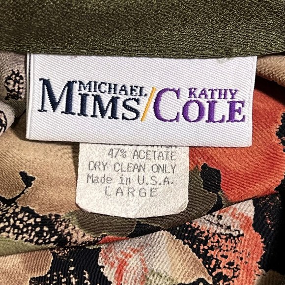 Michael Mims Kathy Cole Floral Tunic Blouse Top Size Large Vintage 1970s - Picture 7 of 8